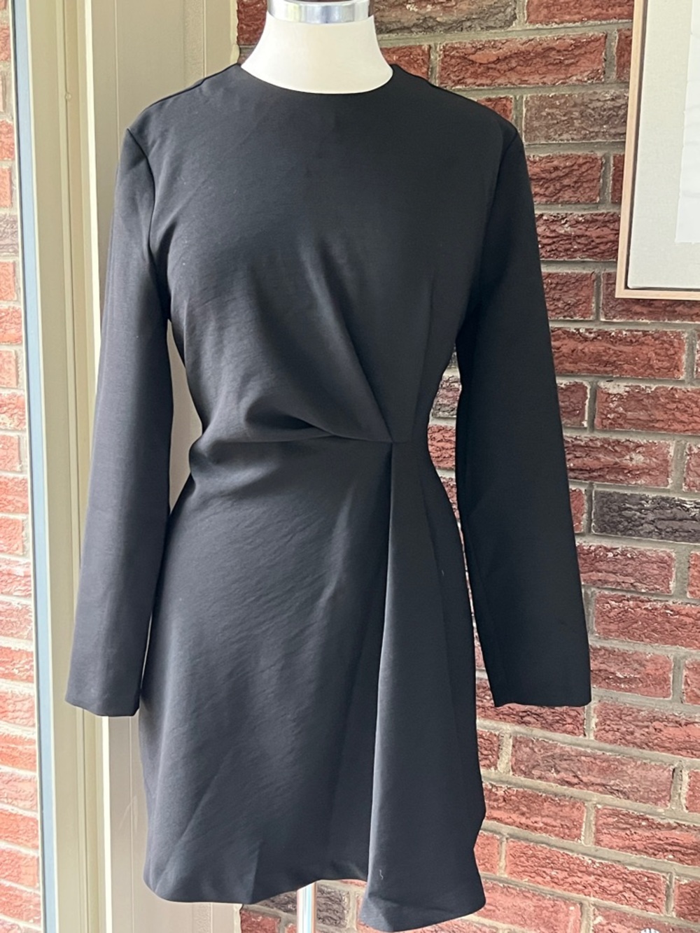 Zara Draped  Long Sleeve Mini Dress Size Large NWT